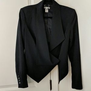 Cache Asymmetrical Black Blazer size 6